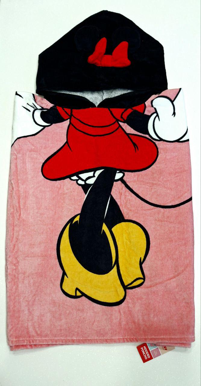 Полотенце-пончо детское Минни Маус с капюшоном (380)