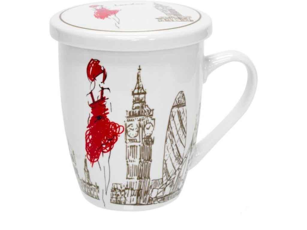 Чашка-заварник Keramia Дівчина у Лондоні 360 мл (21-279-005) - фото 1