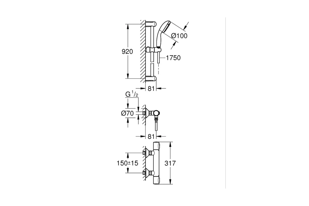 Смеситель для душа Grohe QuickFix Precision Flow с душевым гарнитуром 34842000 (374054) - фото 6