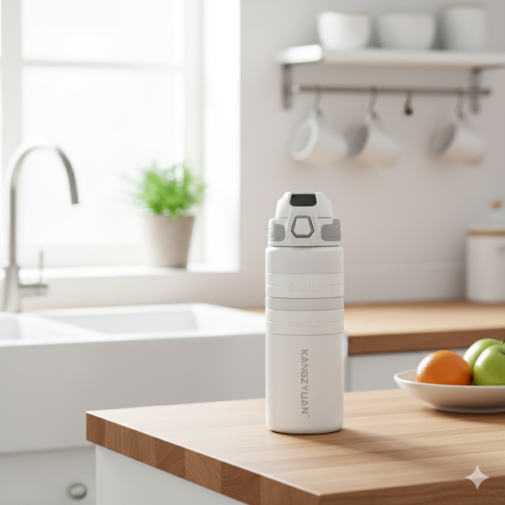 Термос бутылка из нержавеющей стали KANGZYUAN с двойной стенкой вакуумный 800 мл Белый (2466156305) - фото 8 Термос бутылка из нержавеющей стали KANGZYUAN с двойной стенкой вакуумный 800 мл Белый (2466156305) - фото 8