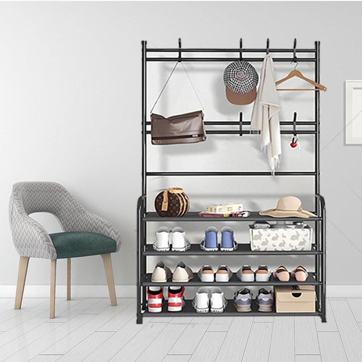 Вешалка-стойка для одежды и обуви Multifunctional Shoe&Hat Rack 80х25,5х170 см (R94054) - фото 4 Вешалка-стойка для одежды и обуви Multifunctional Shoe&Hat Rack 80х25,5х170 см (R94054) - фото 4