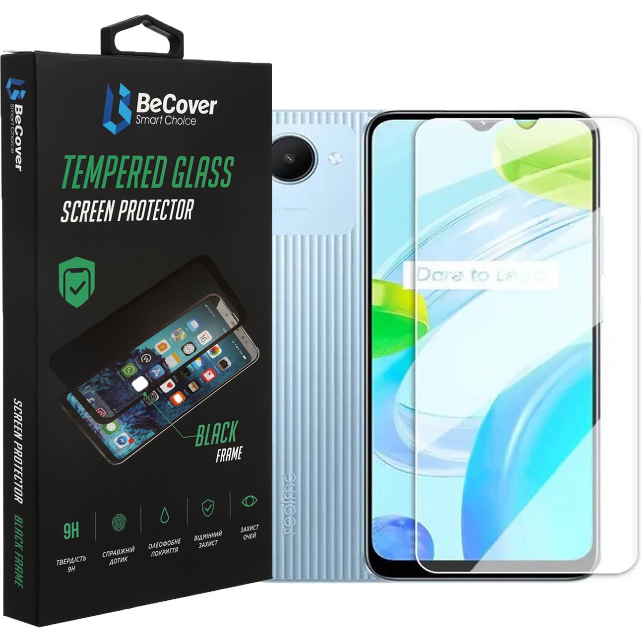 Защитное стекло BeCover для Realme C30/C30s/C33 3D Crystal Clear Glass (708567)