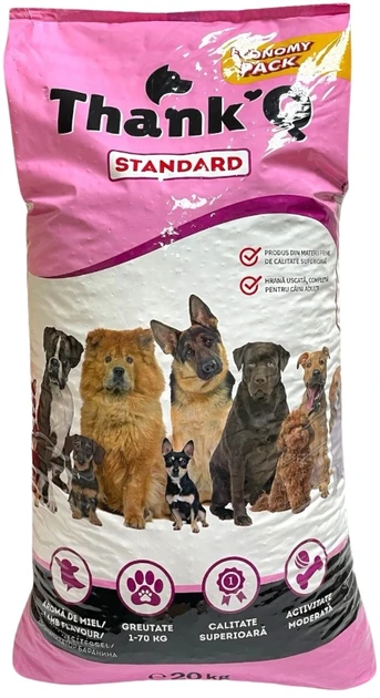 Сухой корм для взрослых собак всех пород ThankQ Standart с ягненком 20 кг