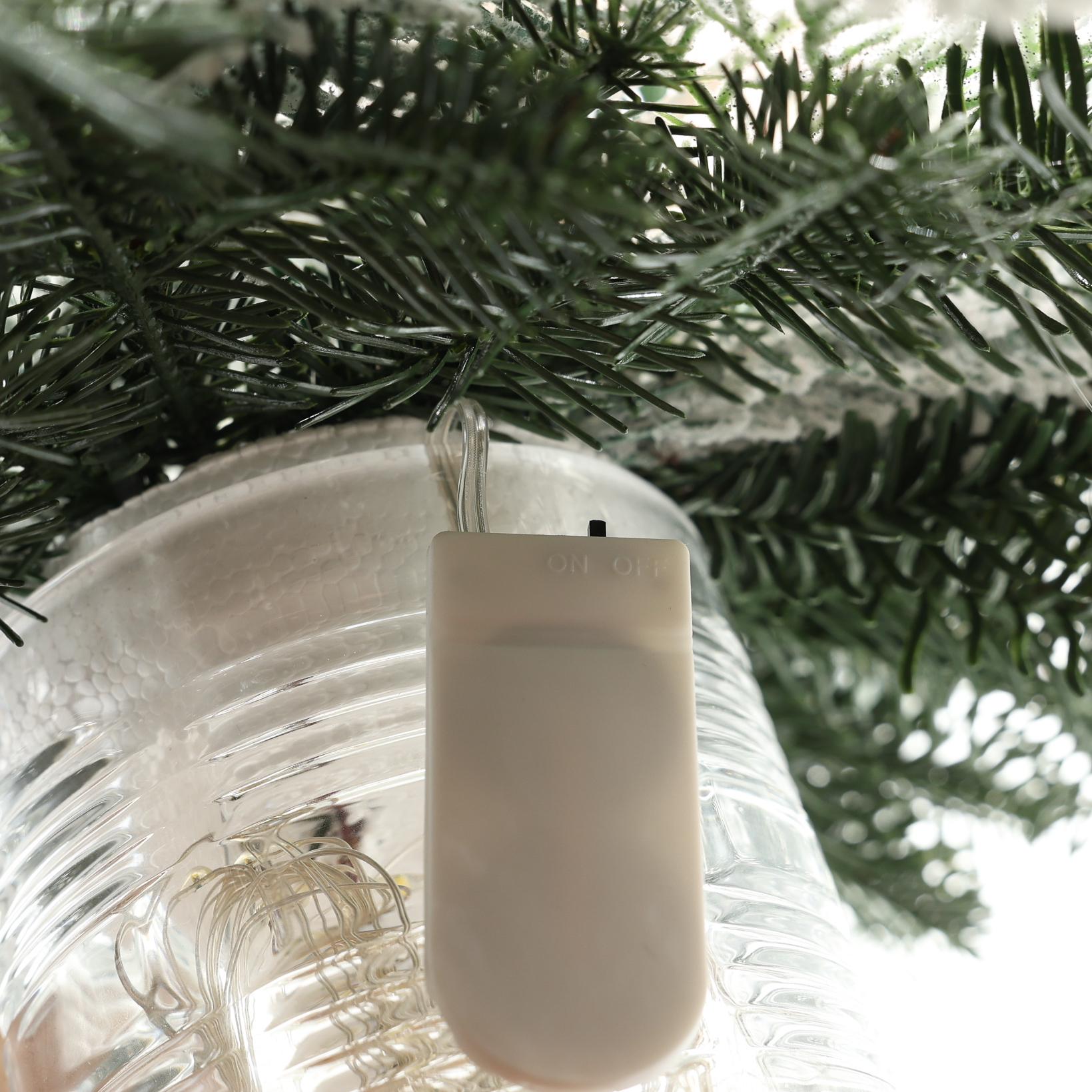 Украшение стола GALADECOR заснеженные ветки и ягоды в стеклянном весе с подсветкой - фото 3 Украшение стола GALADECOR заснеженные ветки и ягоды в стеклянном весе с подсветкой - фото 3