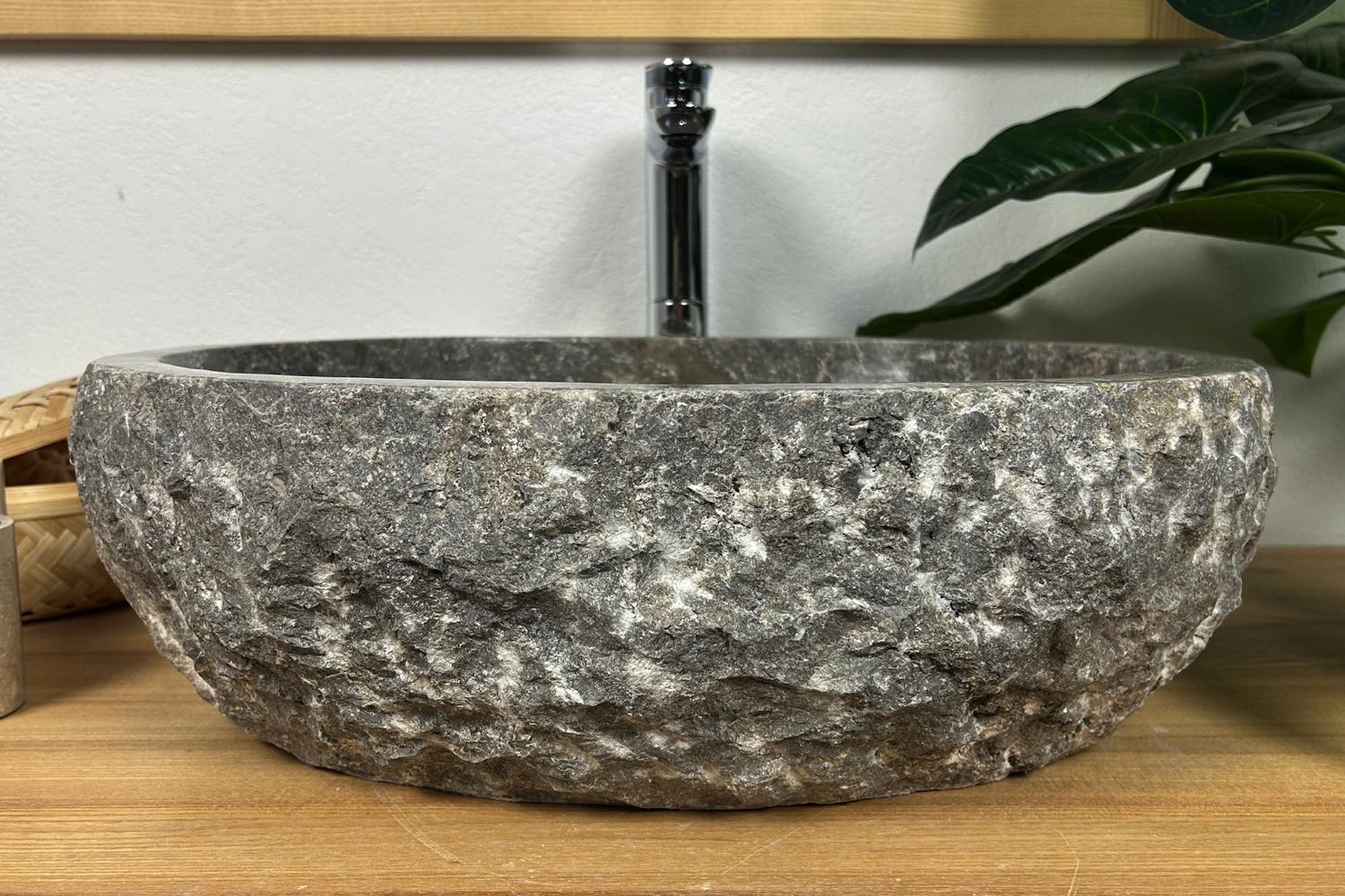 Умывальник мраморный с живыми краями 52х42х16 см Серый (25074120) - фото 2 Умывальник мраморный с живыми краями 52х42х16 см Серый (25074120) - фото 2