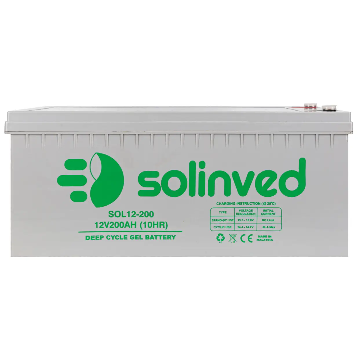 Аккумулятор гелевой Solinved 200 Ah 12 В - фото 2