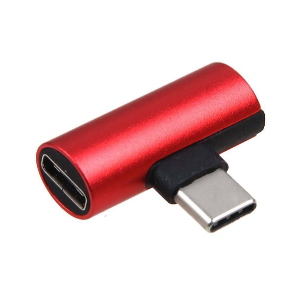 Переходник-сплиттер 2в1 USB-C Type C в USB-C Type C Красный (958717832)
