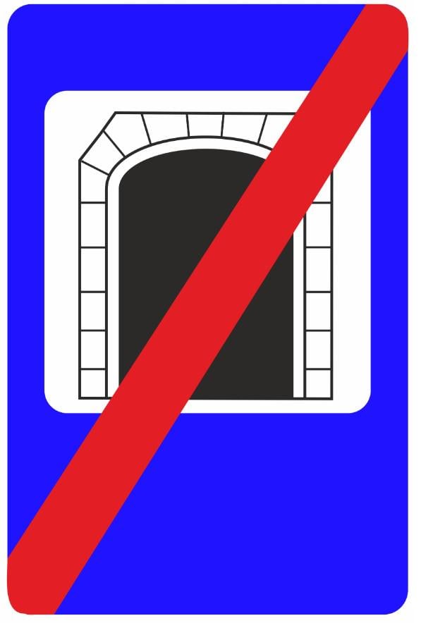 Дорожный знак 5.75 Конец тоннеля 600х900 мм