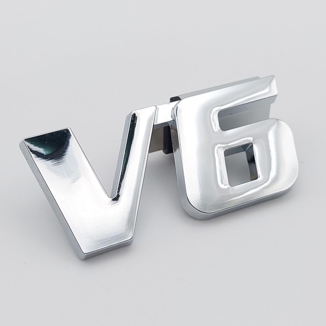 Эмблема надпись V6 Toyota металл Хром глянцевый (1118425171)
