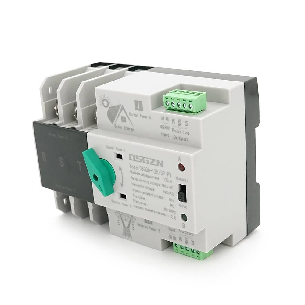 Автомат введення резерву триполюсний OSGQ8-125/3P PV 230V/125A на DIN-рейку для сонячних систем