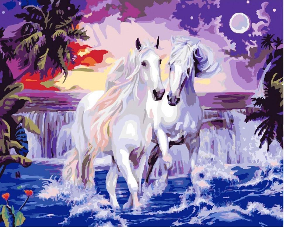 Картина за номерами Brushme Білі коні (GX9517)