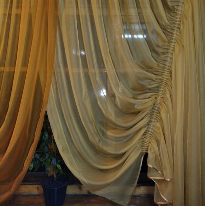 Занавеска короткая готовая Кетрин Золото - фото 3 Занавеска короткая готовая Кетрин Золото - фото 3