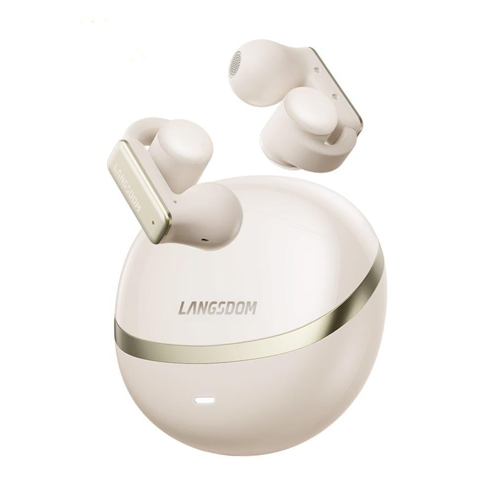 Наушники-клипсы беспроводной связи Langsdom TS-28 Max Open-Ear Bluetooth 6.0 Бежевый (78437757)