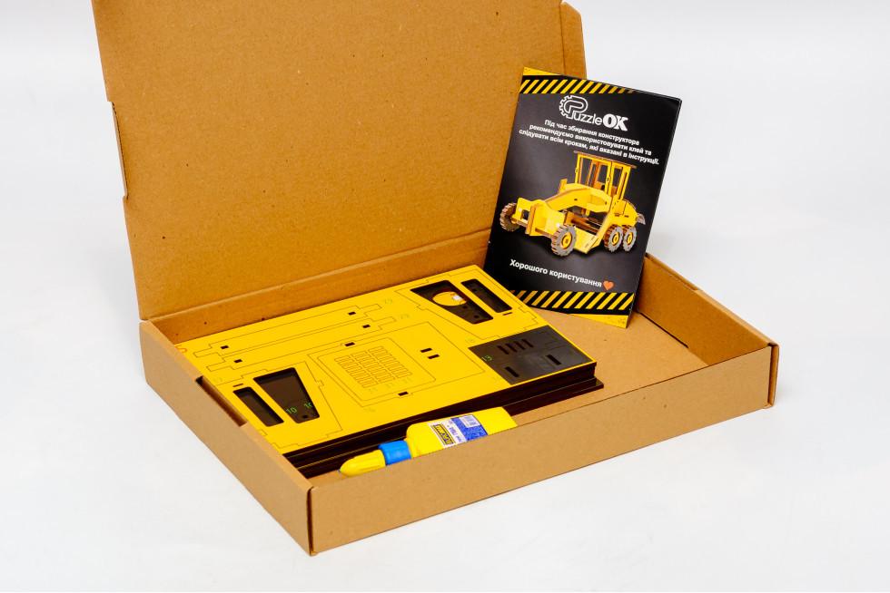 Пазл-конструктор 3D з дерева механічний PuzzleOK Грейдер 114 деталей - фото 7 Пазл-конструктор 3D з дерева механічний PuzzleOK Грейдер 114 деталей - фото 7