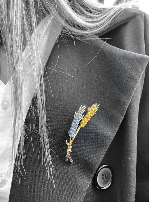 Брошка патріотична Колосок Жовто-блакитний (26086360) - фото 4