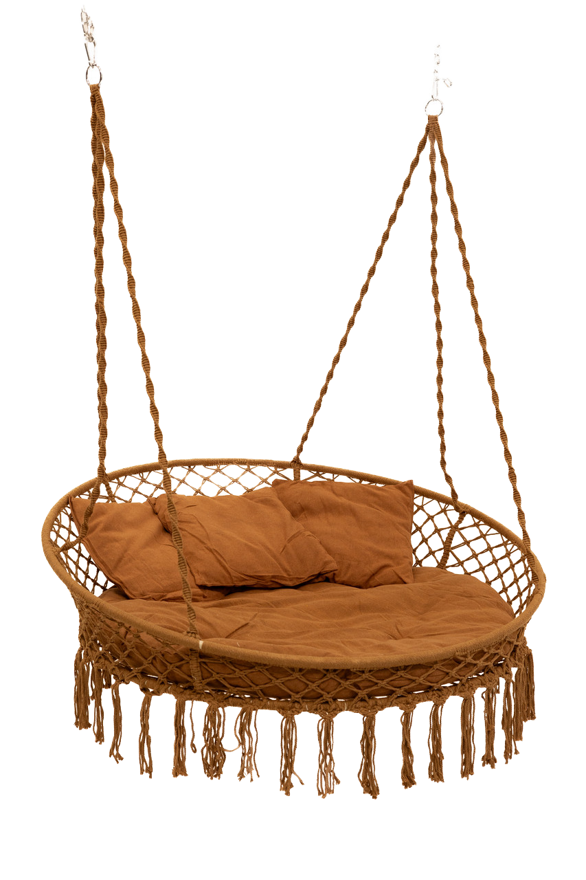 Качель круглая подвесная с подушкой WCG 140 см Коричневый (QNSW11BR1) - фото 2 Качель круглая подвесная с подушкой WCG 140 см Коричневый (QNSW11BR1) - фото 2