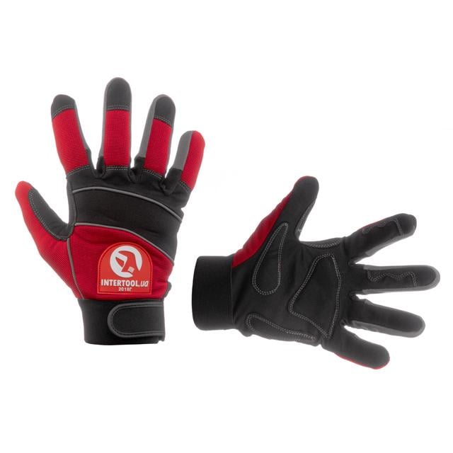 Рукавичка Microfiber Intertool зі вставками спандексу і неопрену еластичний манжет на липучці 9" (SP-0141)