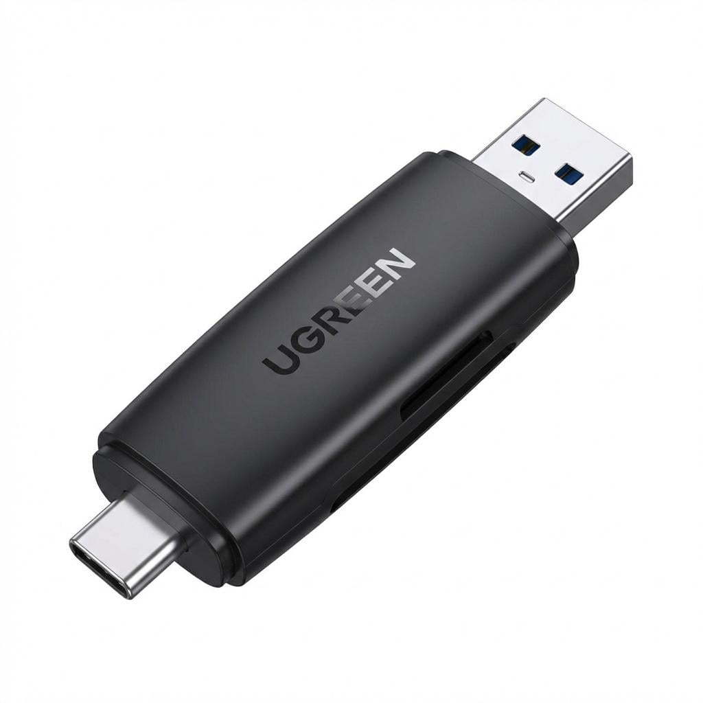 Кардридер 2в1 UGREEN CM304 USB 3.0/USB-C/OTG Черный (80191)
