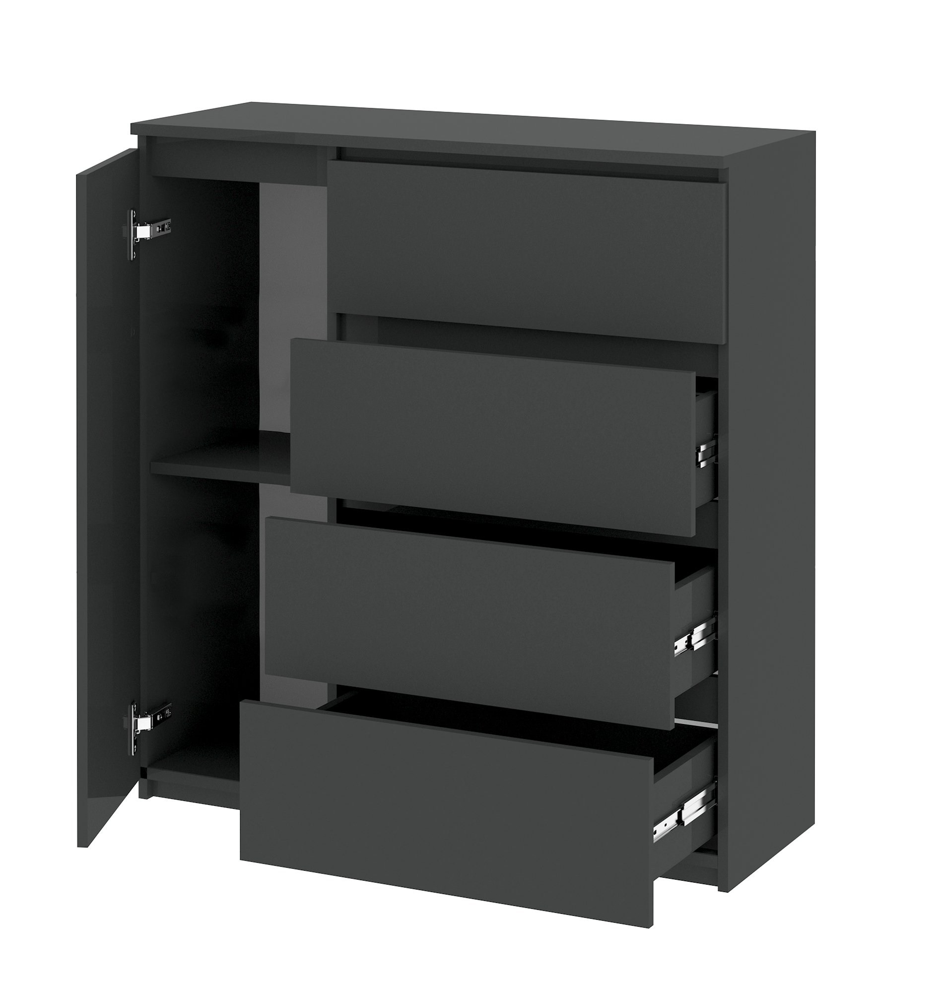 Комод Мастер Форм с тумбой и 4 выдвижными ящиками 90х37,6х95 см Антрацит (64998ffb70d0e5137121b003)