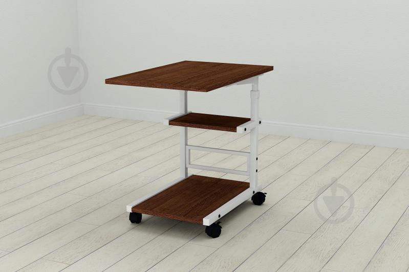 Стол приставной Ferrum-decor Адан 62x40x60 металл Белый ДСП Венге 16мм (ADA0010)