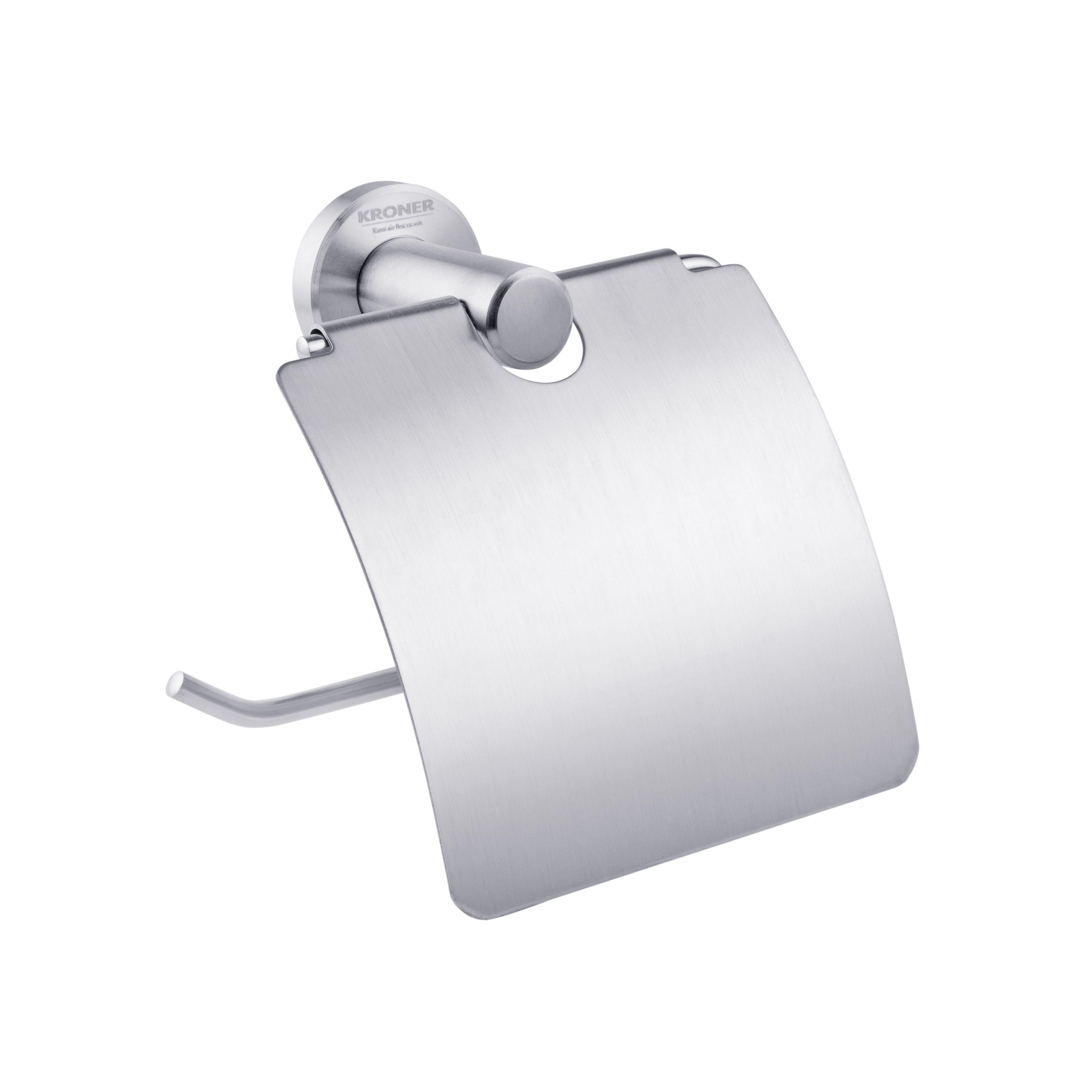 Держатель для туалетной бумаги Kroner Edelstahl Klassisch CV025646 с крышкой Сатин (134715)