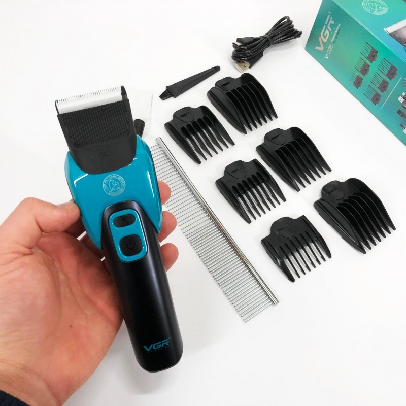 Машинка для стрижки тварин VGR V-208 акумуляторна 3W Blue (tf7465) - фото 12