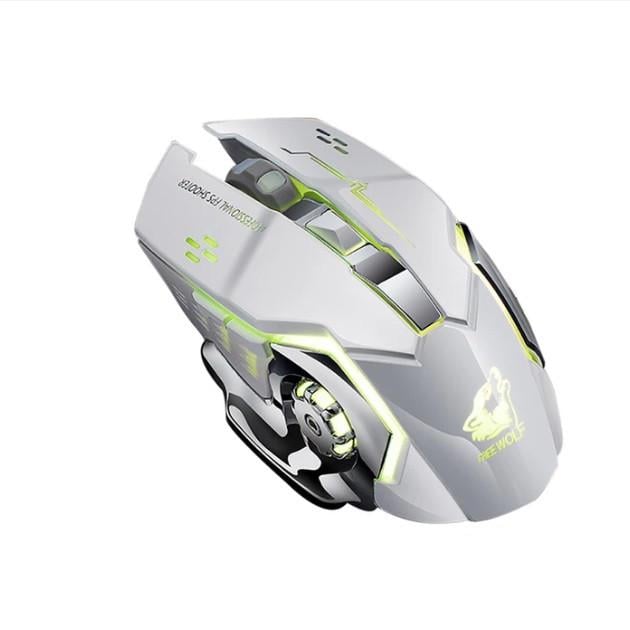 Комп'ютерна мишка бездротова ігрова X8 WolF підсвічування USB Charge з вбудованим акумулятором WHITE (2234886756) - фото 2 Комп'ютерна мишка бездротова ігрова X8 WolF підсвічування USB Charge з вбудованим акумулятором WHITE (2234886756) - фото 2