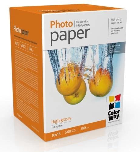 Фотопапір ColorWay глянцевий A6 10x15 см 180 г/м² 500 арк. (MCT-PG1805004R)