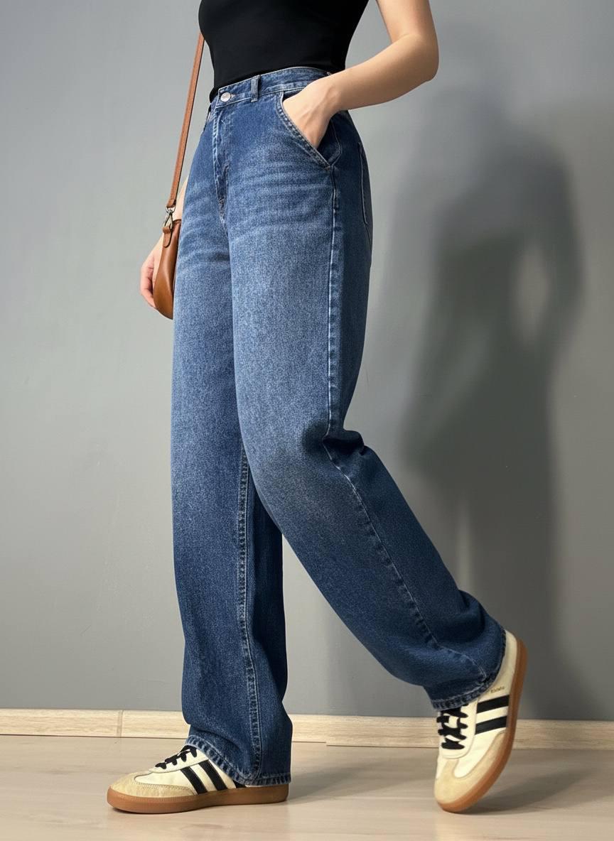 Джинси жіночі ITS Basic 2952-17 skater baggy банани з косими кишенями р. 40 Синій (6470)