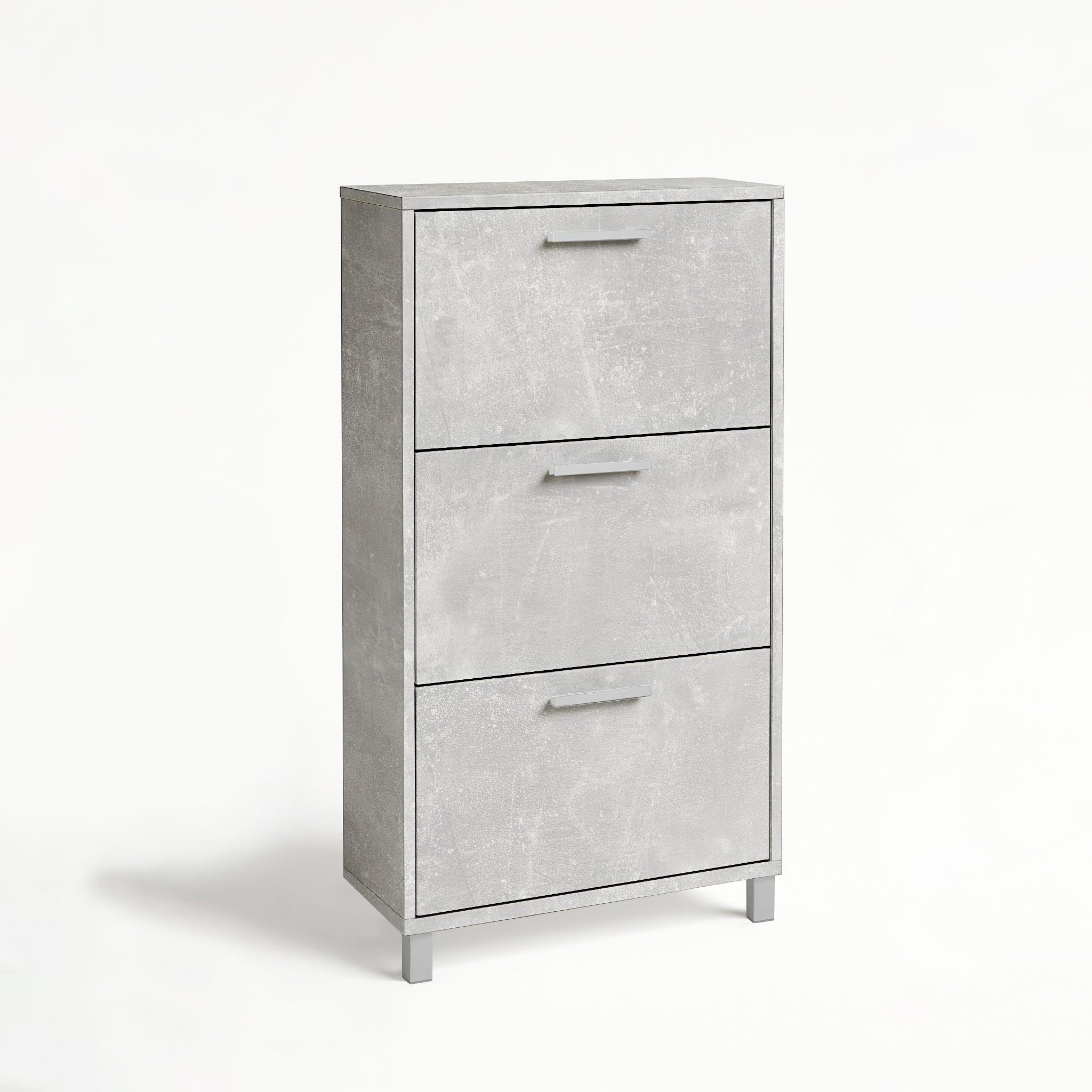 Тумба для взуття на 3 шухляди F-160 590х160х1350 мм Бетон - фото 3