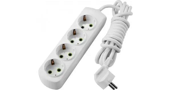 Подовжувач чотиримісний Lezard Letitia побутовий з/з 2 м (721-0402-401)