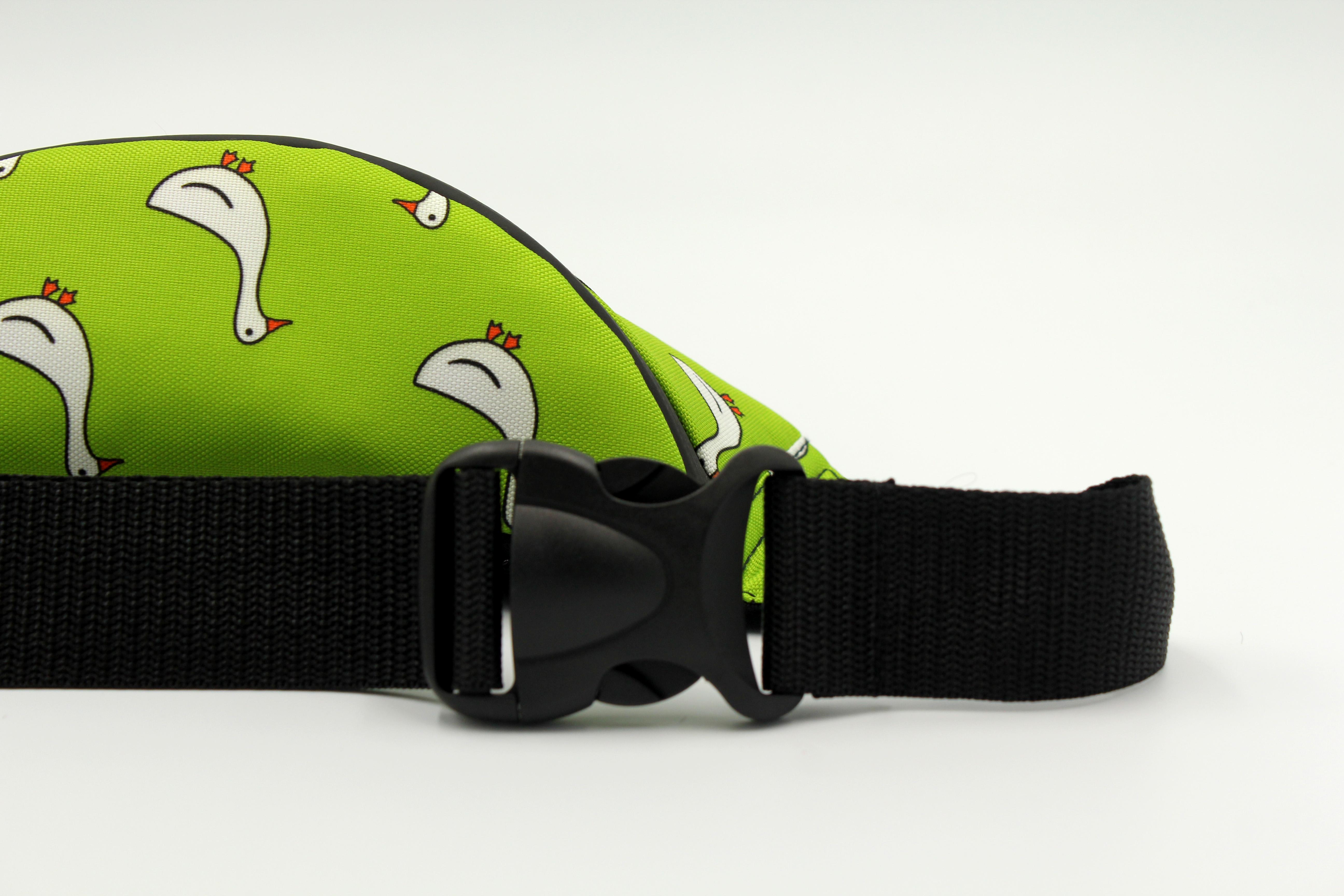 Сумка бананка Гуси Зеленый (BT-035) - фото 4 Сумка бананка Гуси Зеленый (BT-035) - фото 4