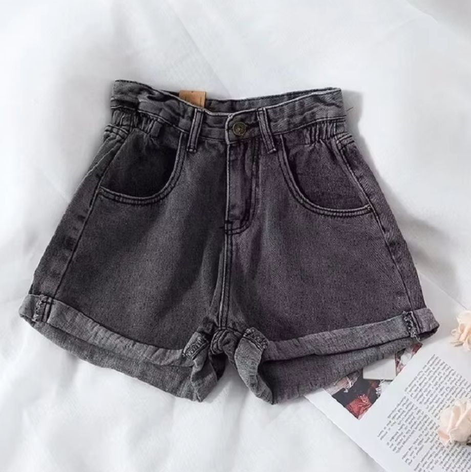 Шорты женские джинсовые высокая талия XXL Серый (ШАС4)