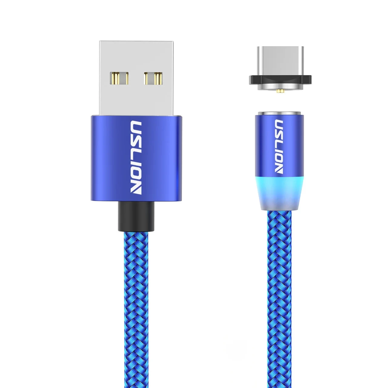 Кабель магнитный Uslion Magnetic USB для зарядки телефона 2,4A 2 м Синий - фото 3