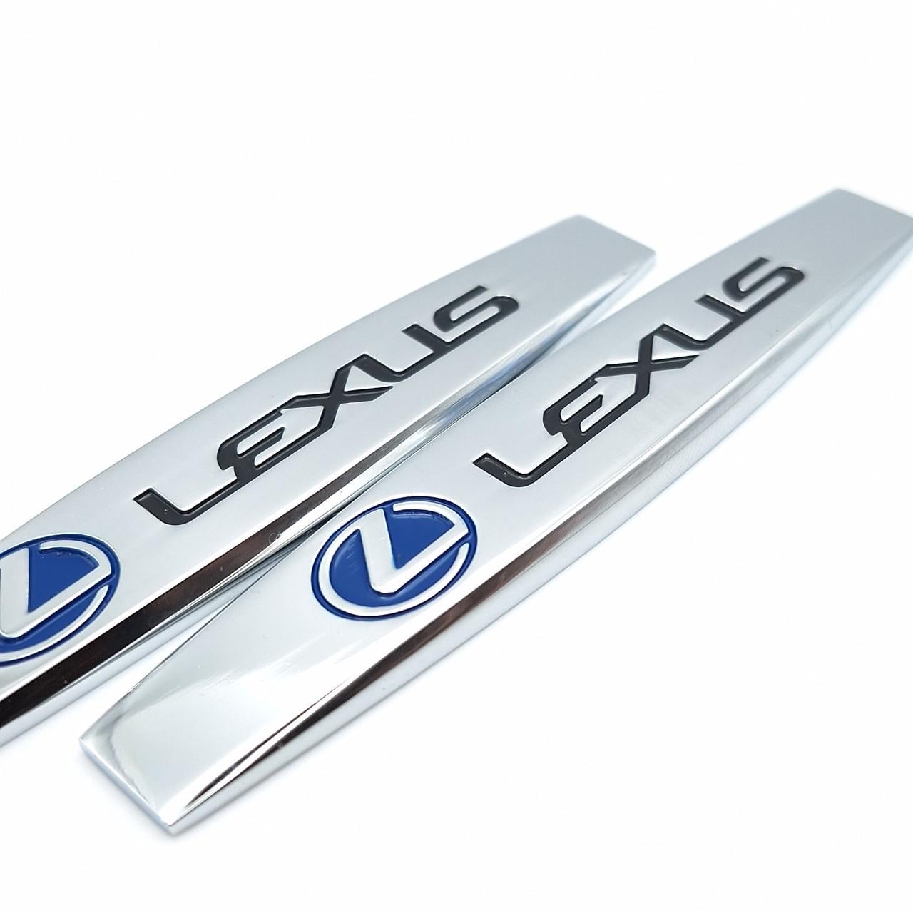 Эмблема на крылья Lexus 10х1,8 см Хром глянцевый (1996574633)
