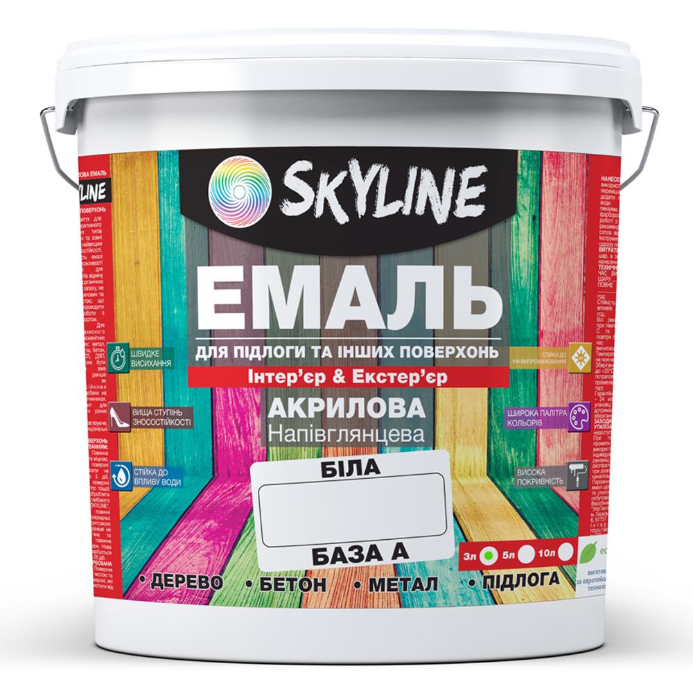 Емаль для підлоги SkyLine акрилова напівглянцева 3 л Білий База А - фото 1