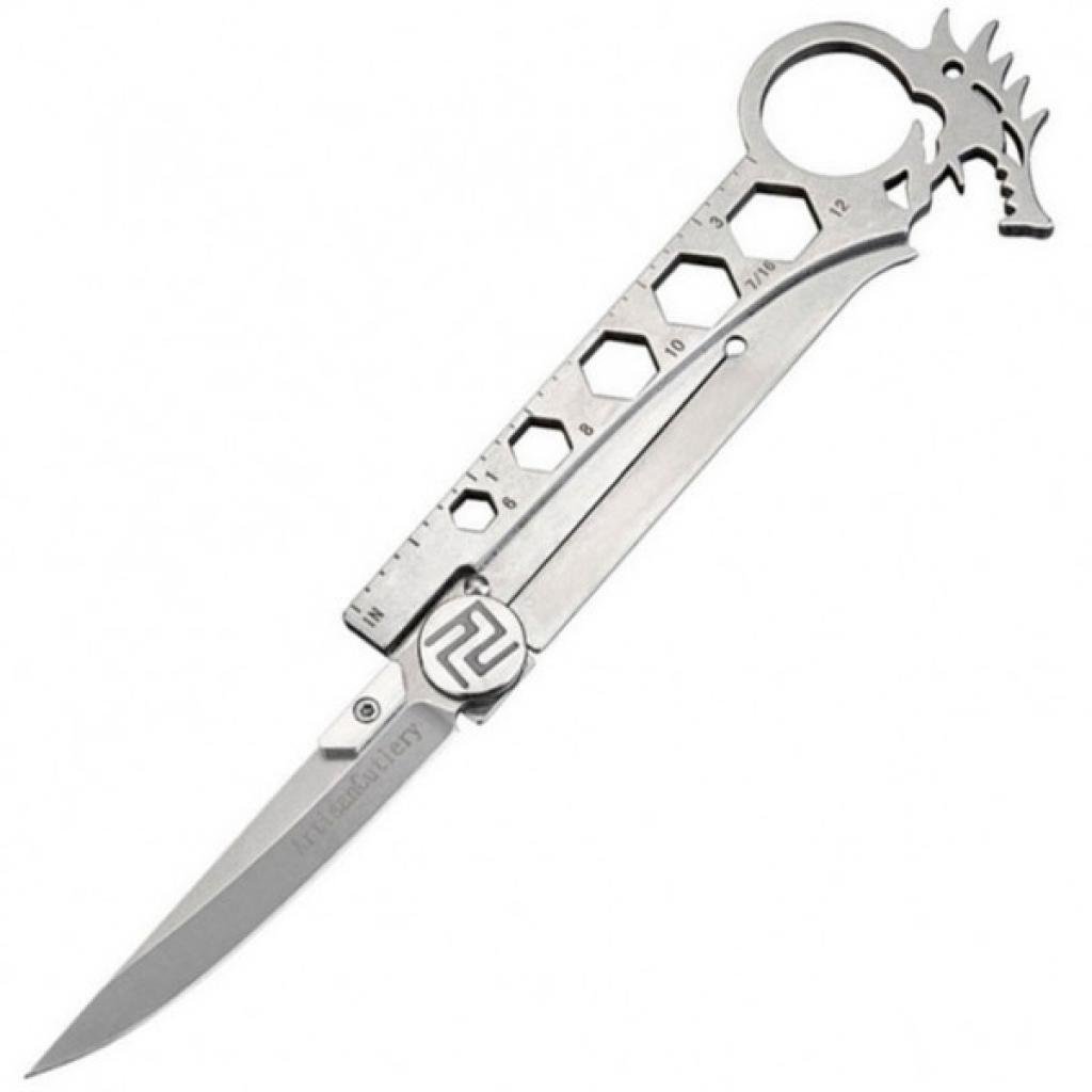 Ніж Artisan Dragon AUS-8 Steel Handle Grey (1606-GY)