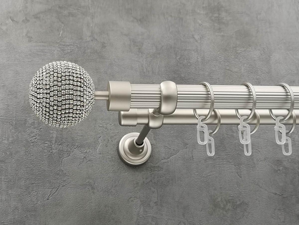 Карниз Quadrum Емпреса рифлена штанга подвійний відкритий 25/19 мм 160 см Сатин (264772766)