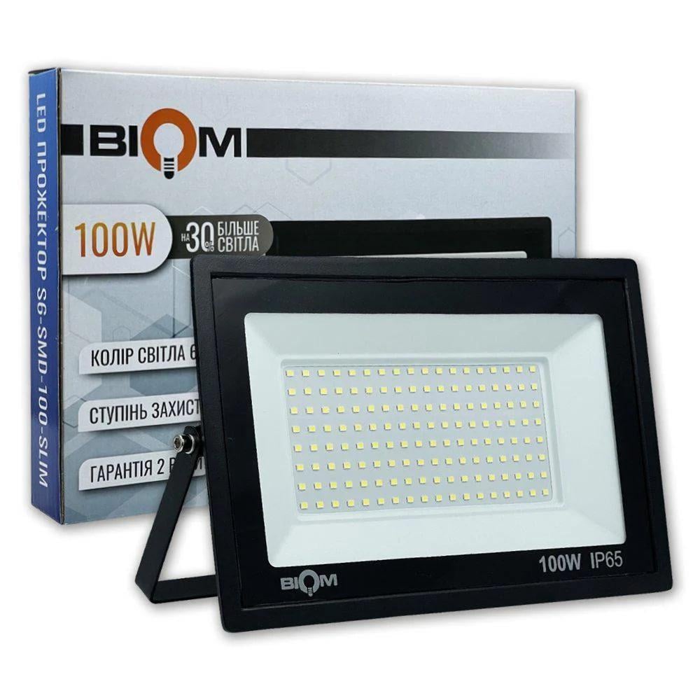 Прожектор светодиодный Biom 100W S6-SMD-100-Slim 6200К 220V IP65 (8d9b522f) Прожектор светодиодный Biom 100W S6-SMD-100-Slim 6200К 220V IP65 (8d9b522f)