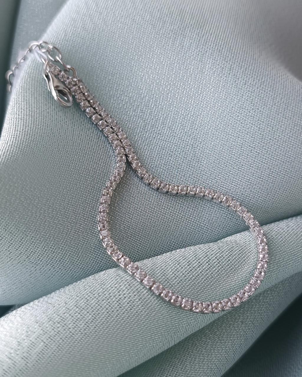 Браслет Дорожка в белых камнях 17-20 см 925 пробы 3,73 г (6101р)