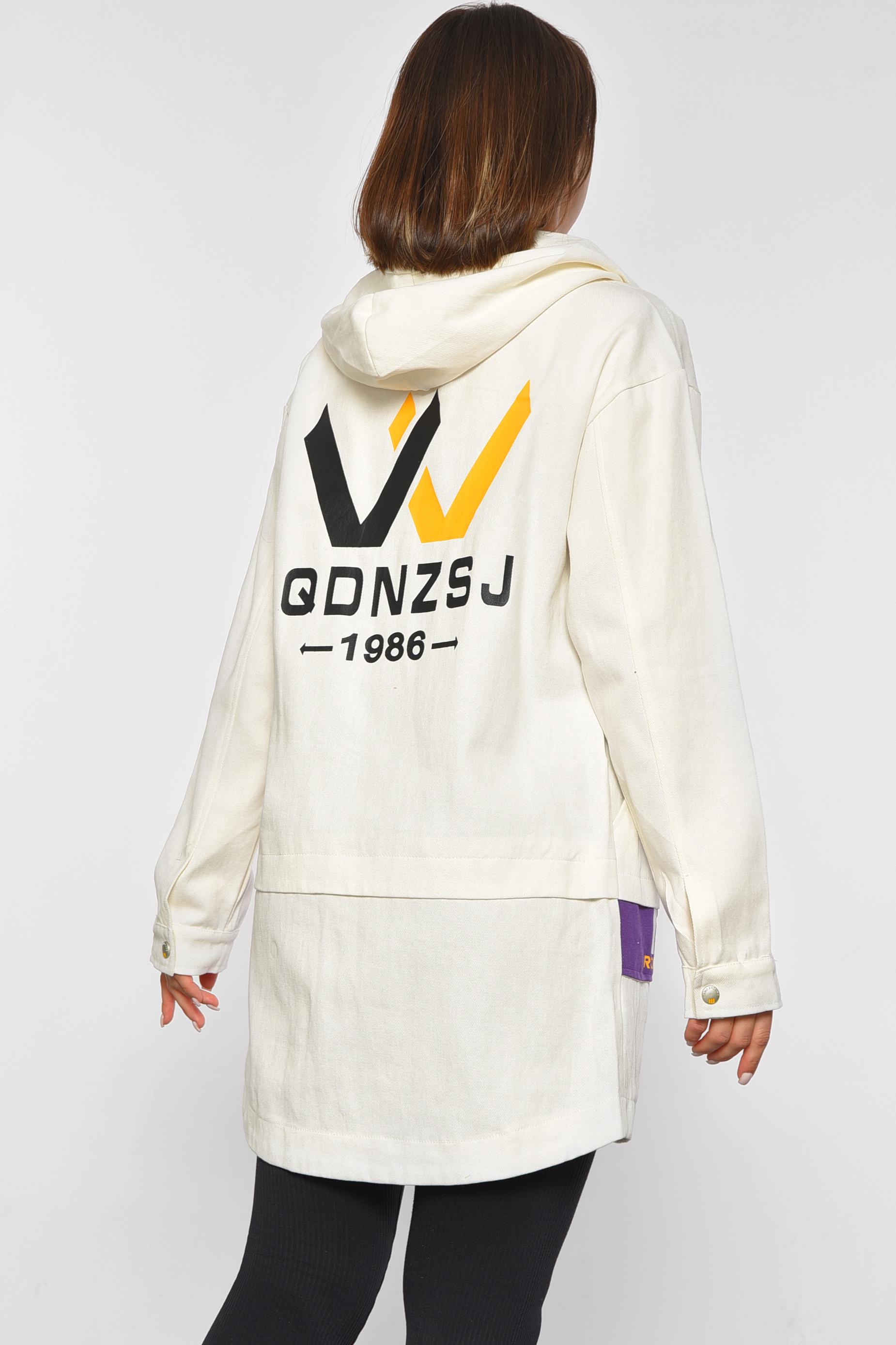 Кардиган женский с надписями M Белый (187795) - фото 3 Кардиган женский с надписями M Белый (187795) - фото 3