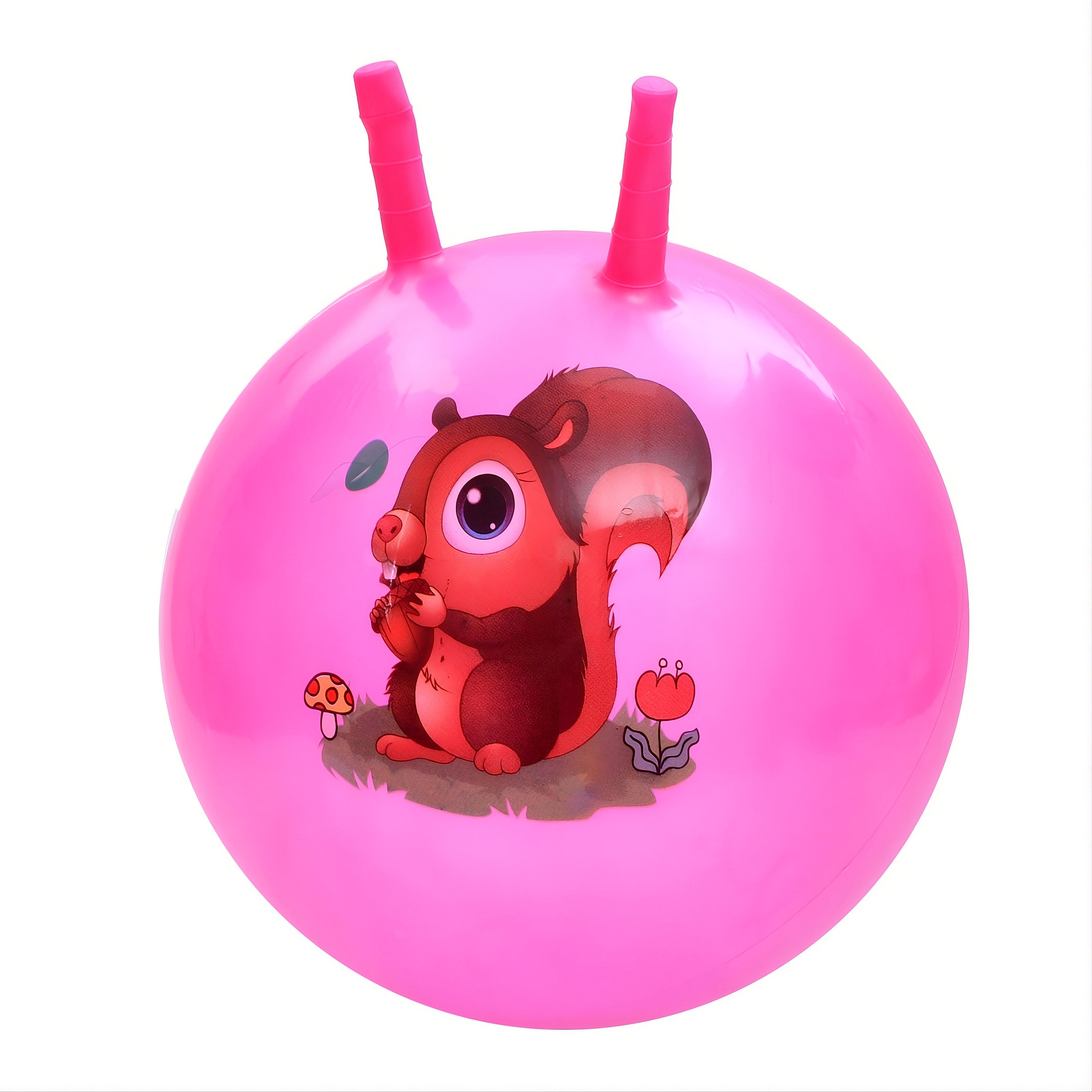 Фитнес-мяч детский MS 4284-1 с рожками 45 см 320 г с рисунком животных Розовый (33553603)