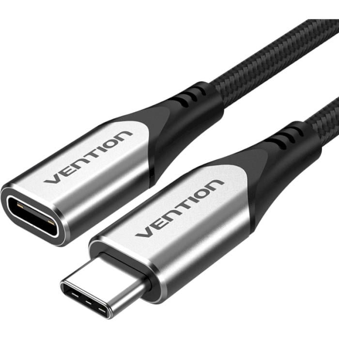 Кабель удлинитель Vention USB Type-C M-F 1 м Thunderbolt 3 60W Grey (TABHF)