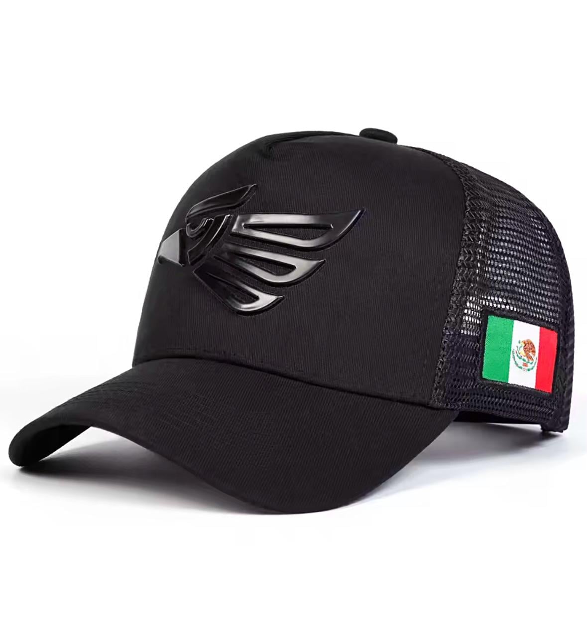 Кепка тракер Wuke логотип Беркут Mexico флаг с сеточкой унисекс one size Черный