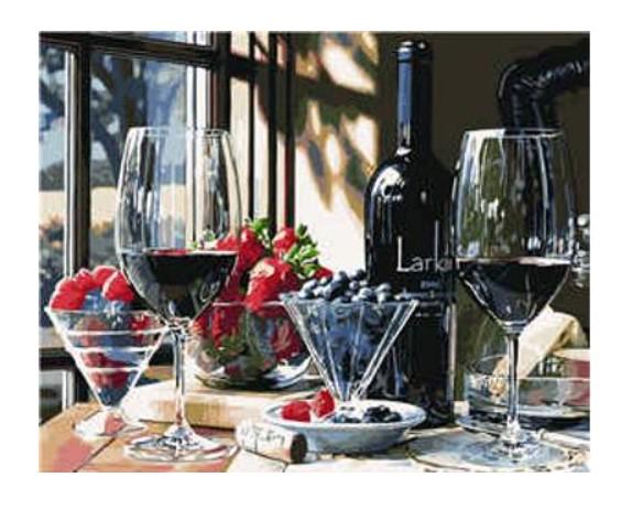 Картина по номерам Strateg Натюрморты Вино и ягоды в 40х50 см термопакете (VA-0292-mt)