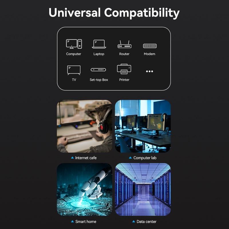 Интернет-кабель Vention Cat.8 SFTP 40 Гбит/с 2000 МГц Lan RJ45 RJ 45 15 м Черный (IKKBN) - фото 14 Интернет-кабель Vention Cat.8 SFTP 40 Гбит/с 2000 МГц Lan RJ45 RJ 45 15 м Черный (IKKBN) - фото 14