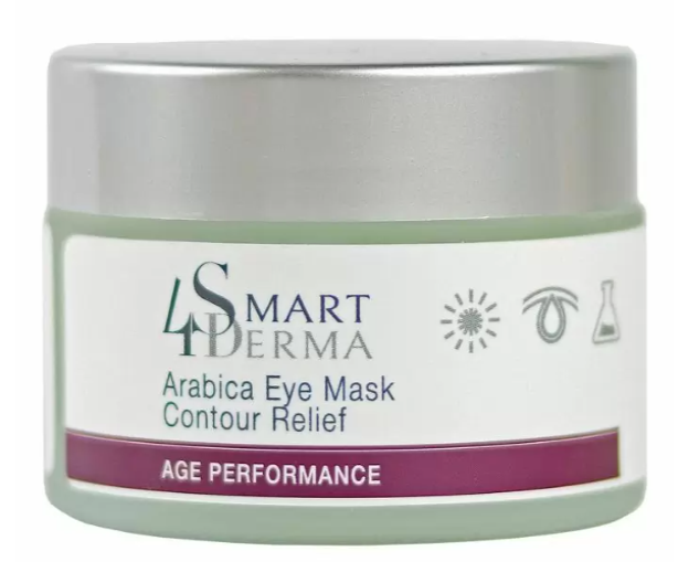 Маска реструктурирующая для зоны вокруг глаз Smart4Derma Arabika eye mask contour relief Age Performance 50 мл (14897166)
