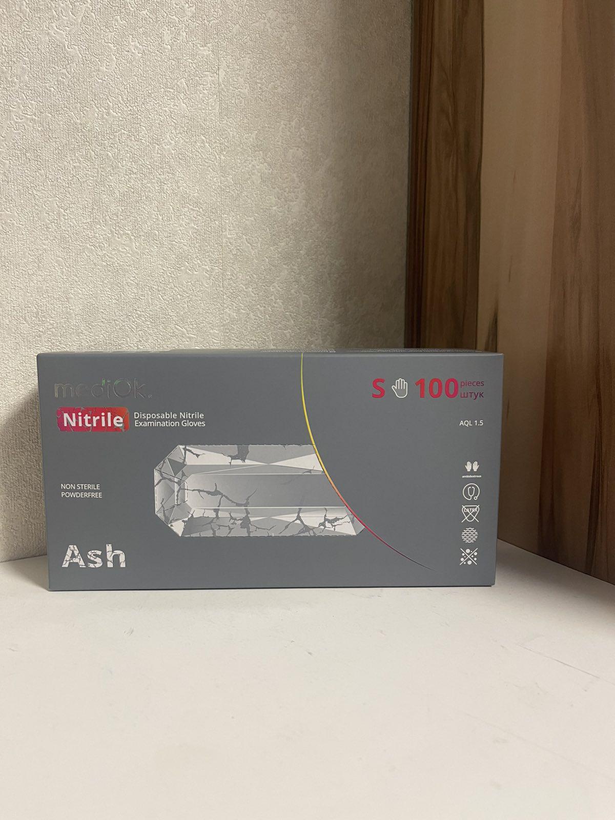 Рукавички нітрилові MediOk by AMPri ASH S 100 шт. Сірий (29751352)