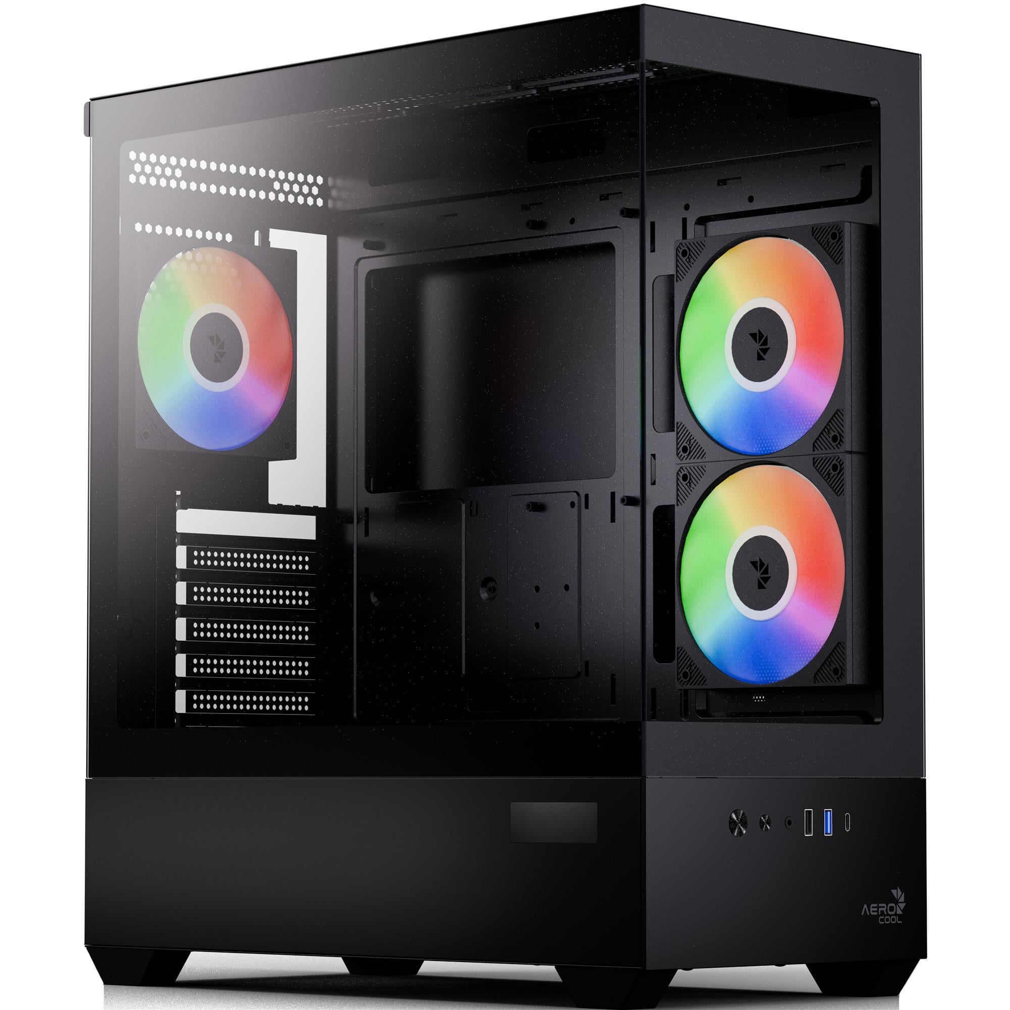 Корпус для ПК AeroCool P500D Digi-G-BK-v1 Midi-Tower no PSU ATX/MicroATX/Mini-ITX ARGB Black (ACCM-PN07033.11)