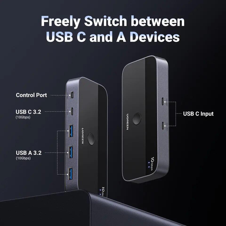 Коммутатор UGREEN CM691 Sharing Switch Black (25164) - фото 3